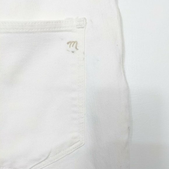 MADEWELL NWT Button Fly Mid Rise Skinny Jeans Raw Hem White Size 32 - Picture 7 of 12